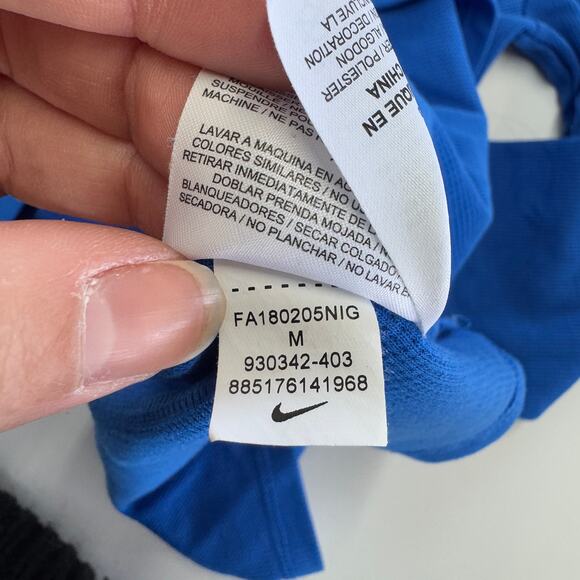 Nike Hoodie Womens Medium Blue Dri Fit Just Do It Therma Pullover - Picture 4 of 8